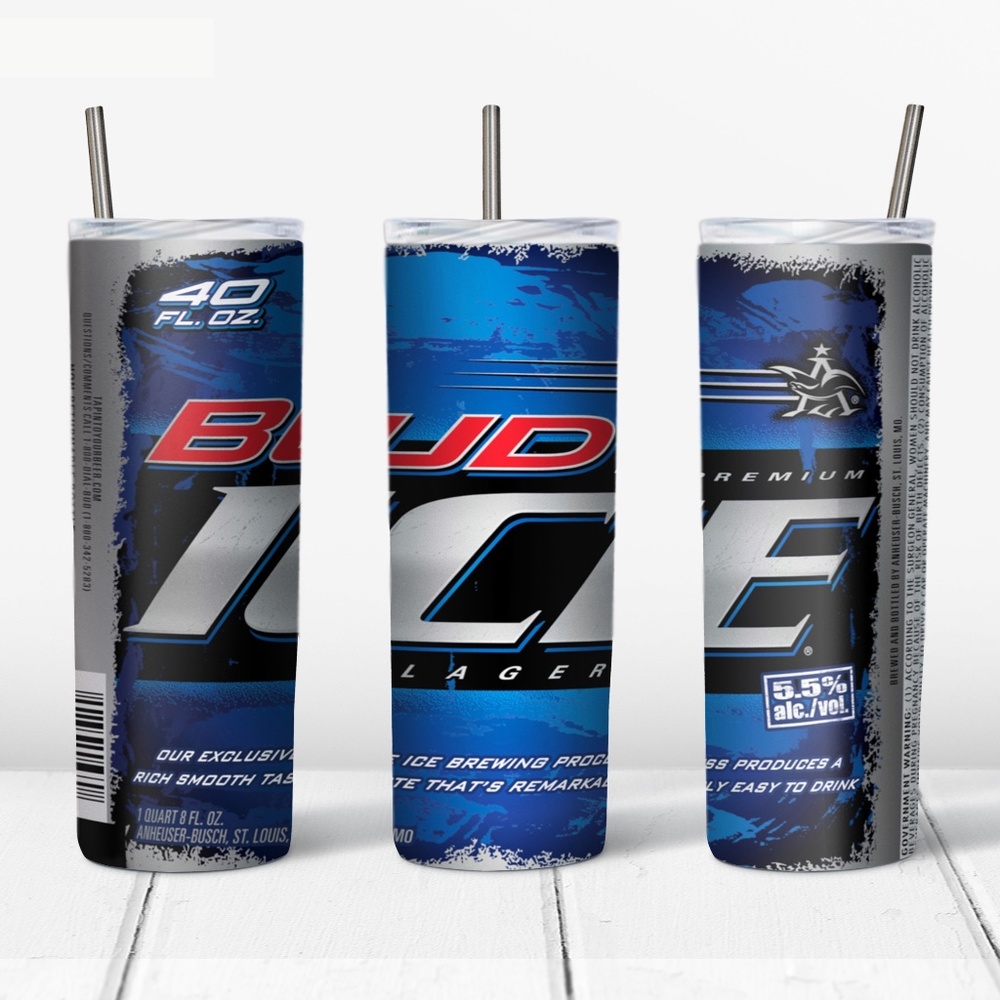 Bud-Premium-Ice-Lager  20 Oz Skinny Sublimated Tumbler